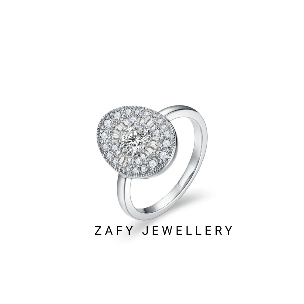 Éclara Moissanite Ring – Brilliant Round Cut Lab Diamond in Solid 925 Sterling Silver