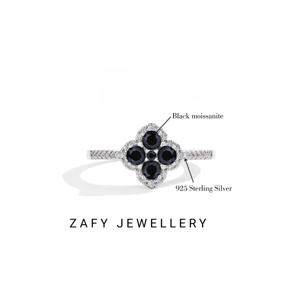 Vivienne Ring– D Colour VVS1 Moissanite in Solid 925 Sterling Silver