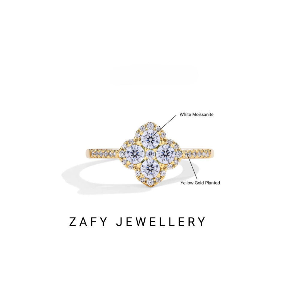 Vivienne Ring– D Colour VVS1 Moissanite in Solid 925 Sterling Silver