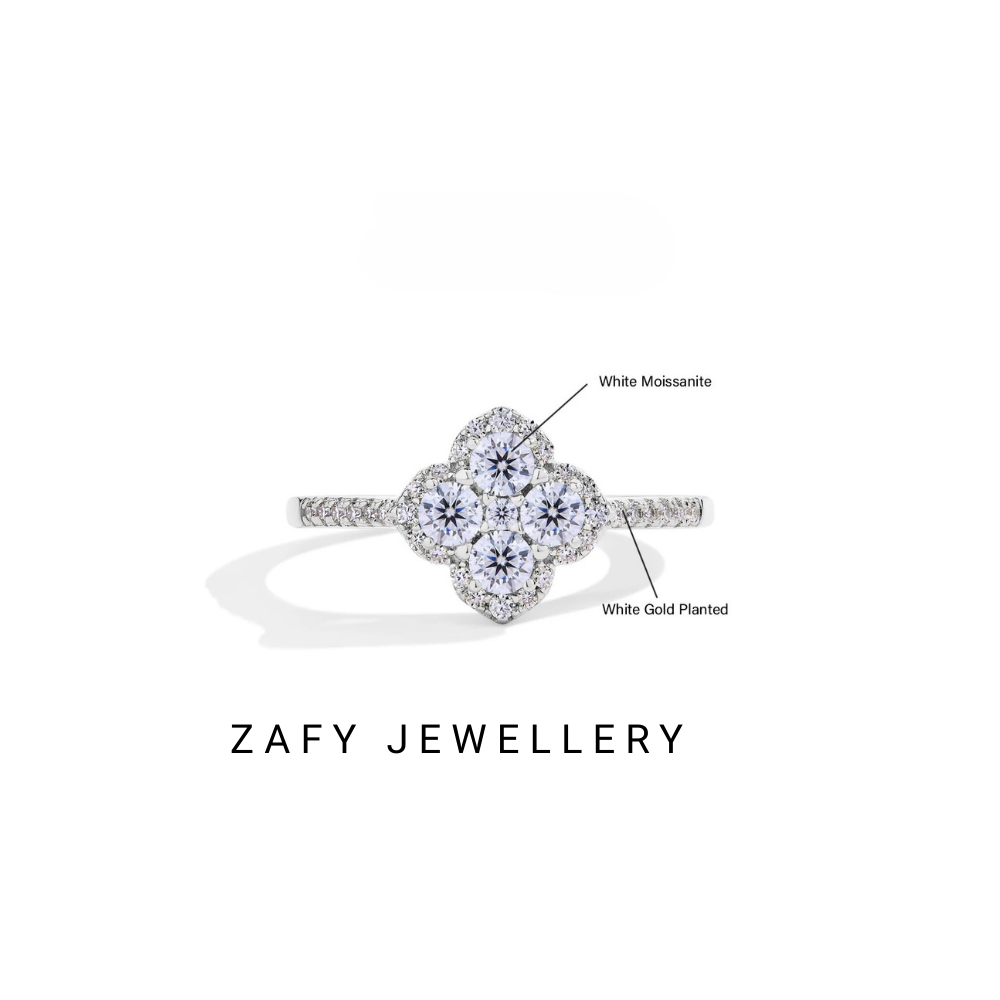 Vivienne Ring– D Colour VVS1 Moissanite in Solid 925 Sterling Silver