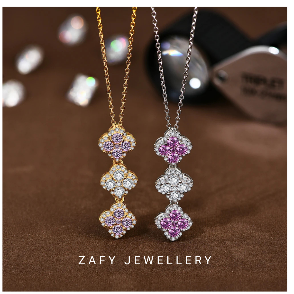 Celeste Moissanite Necklace – Triple D Colour Pendant in 925 Sterling Silver