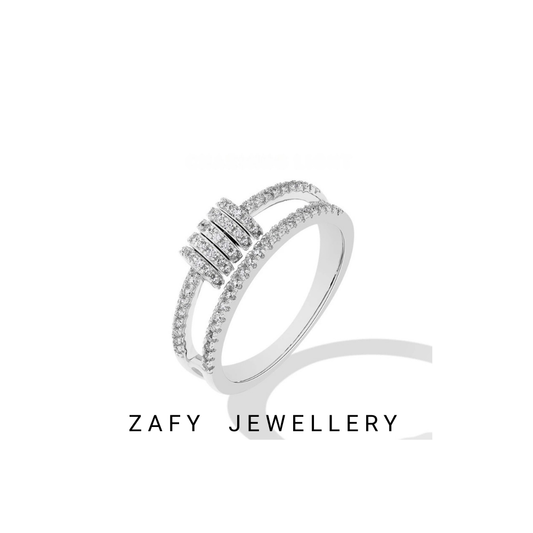 Bowen Moissanite Ring  Lab Diamond 925 Sterling Sliver Gold