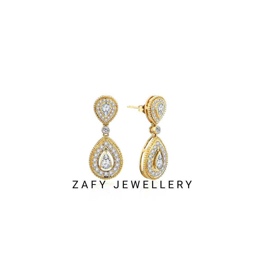 Aurora Moissanite Diamond Earrings for Women S925 Sliver Yellow Gold Plated