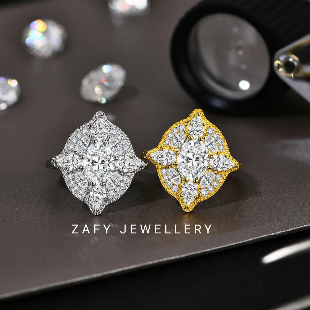 Seraphine Ring – Vintage Full Moissanite Band in D Colour VVS1 Lab Diamond & 925 Sterling Silver