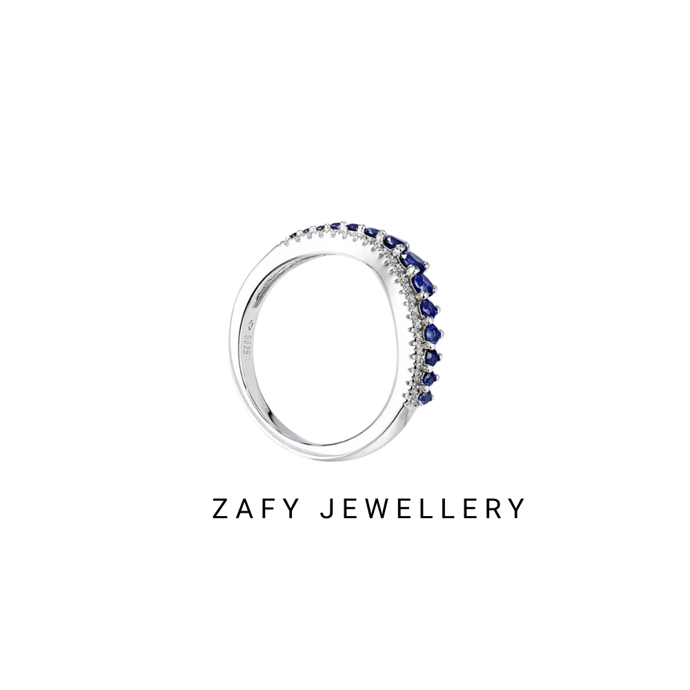 Astrée Blue Red Sapphire Rings Round Cut 925 Sterling Silver