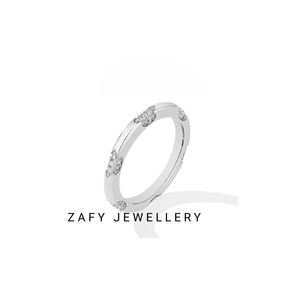 Camille Band Minimalist Style Moissanite Rings Handmade Design Lab Diamond S925 Silver
