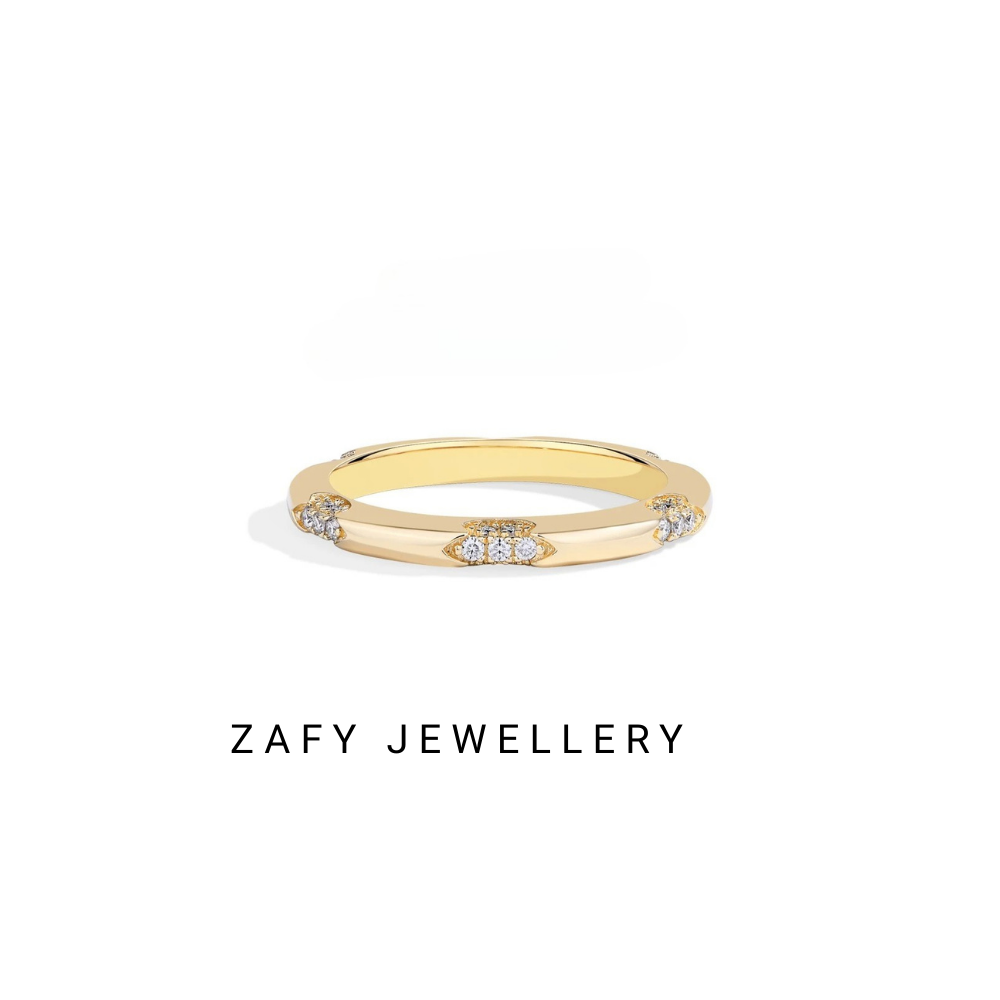 Camille Band Minimalist Style Moissanite Rings Handmade Design Lab Diamond S925 Silver