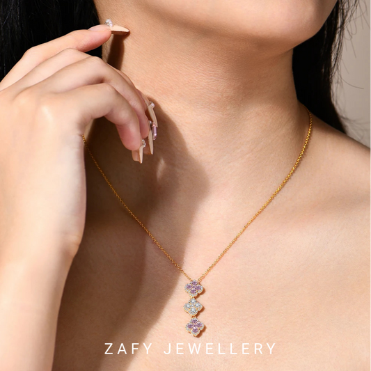 Celeste Moissanite Necklace – Triple D Colour Pendant in 925 Sterling Silver