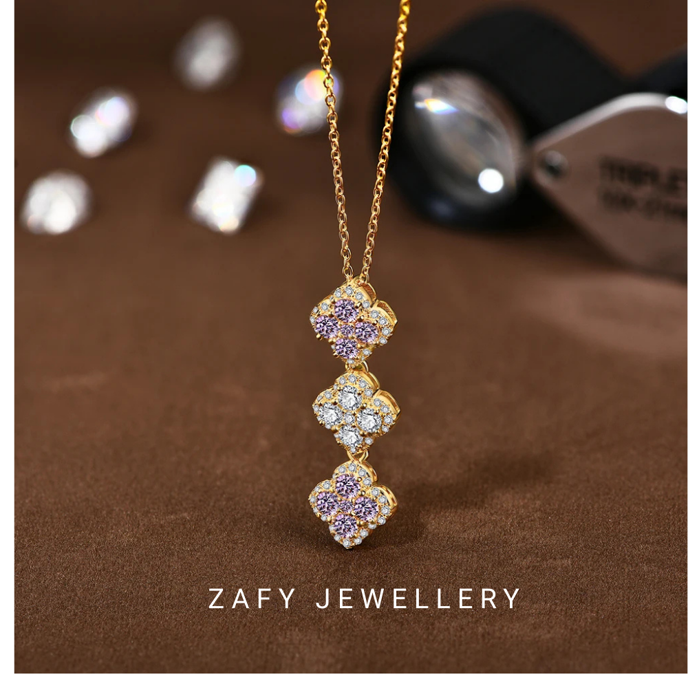 Celeste Moissanite Necklace – Triple D Colour Pendant in 925 Sterling Silver