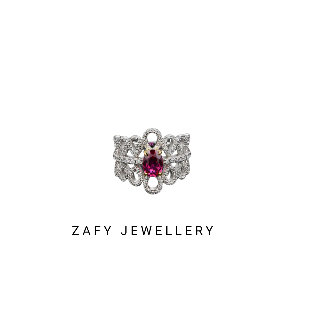 Royale Flame Ring – 925 Sterling Silver Sapphire Ruby Statement Ring