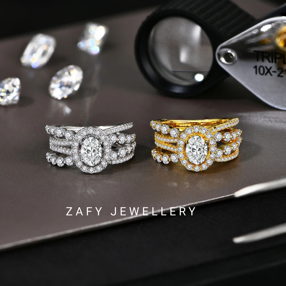 1.0CT Eternal Moissanite Band – S925 Sterling Silver Lab Diamond Ring