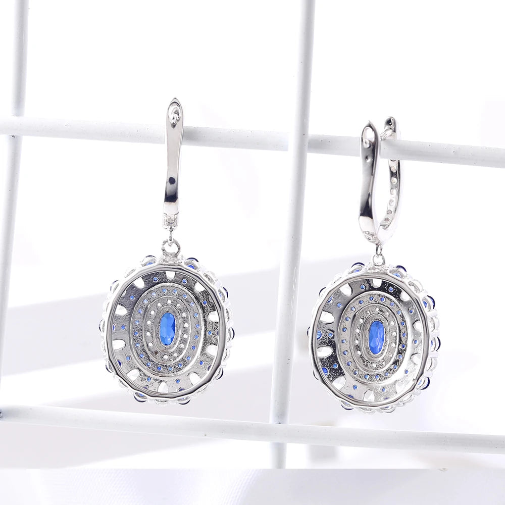 Sapphire Drop Earring Classic Style 925 Sterling Silver