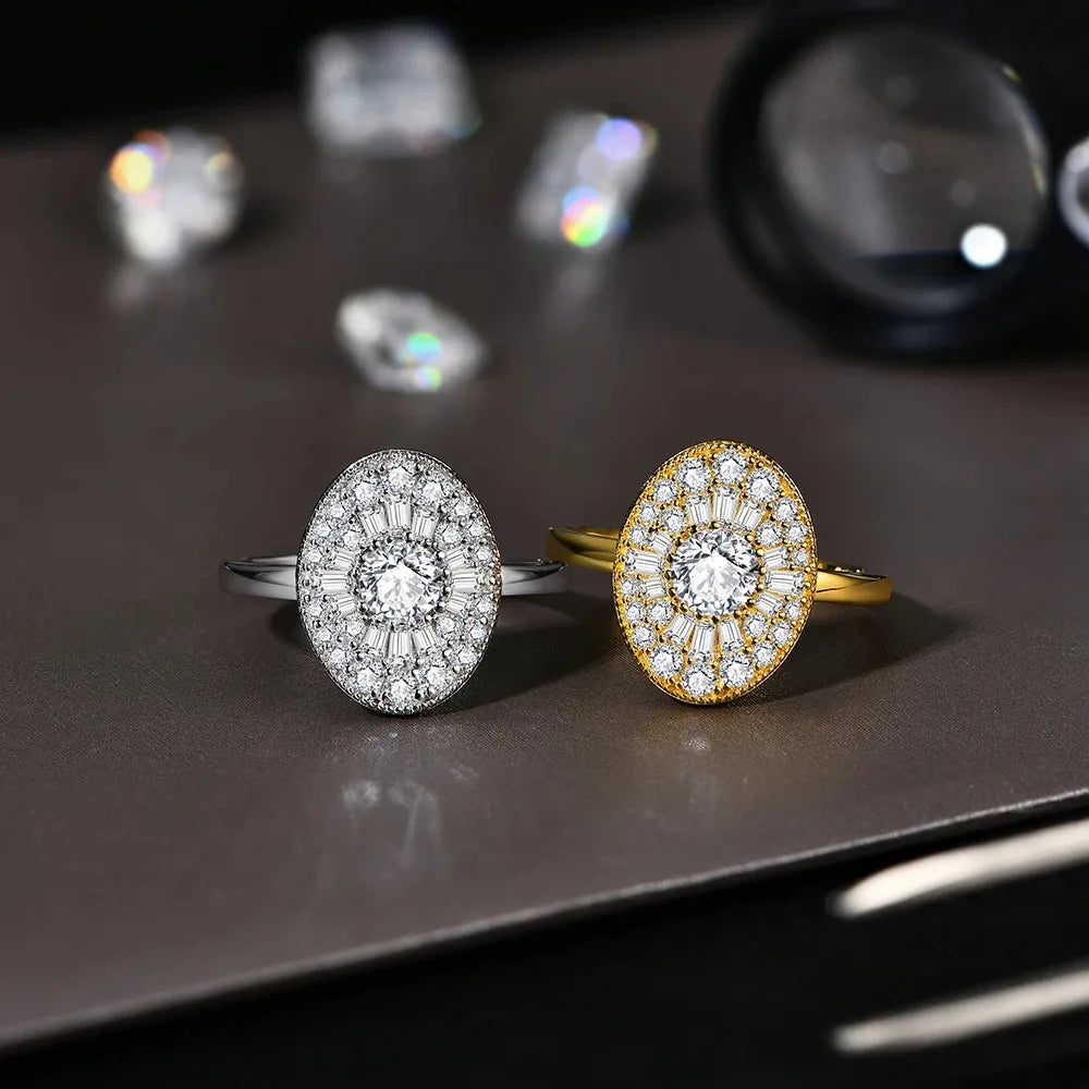 Éclara Moissanite Ring – Brilliant Round Cut Lab Diamond in Solid 925 Sterling Silver
