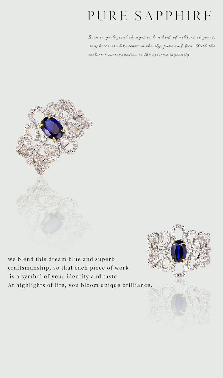Royale Flame Ring – 925 Sterling Silver Sapphire Ruby Statement Ring
